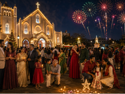 christmas and new year celebration fireworks